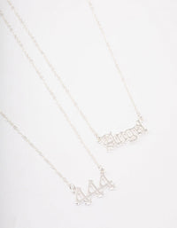 Silver Plated Angel Number '444' Necklace Pack - link has visual effect only