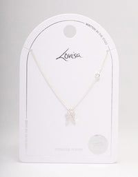 Silver Plated Pisces Necklace With Cubic Zirconia Pendant - link has visual effect only