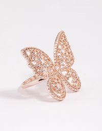 Rose Gold Statement Butterfly Ring - link has visual effect only