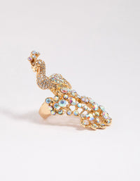 Gold Statement Peacock Ring - link has visual effect only