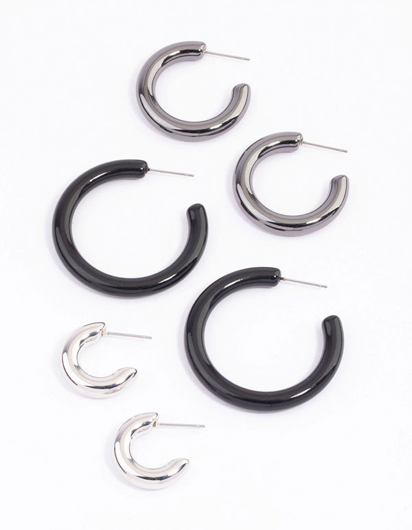 Mixed Metal Hoop Earrings Pack