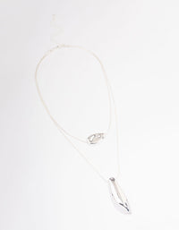 Rhodium Double Layered Necklace - link has visual effect only