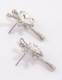 Rhodium Heart Splash Stud Earrings - link has visual effect only