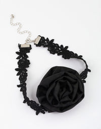 Fabric Black Multi Corsage Choker - link has visual effect only