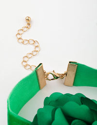 Green Double Flower Corsage Choker - link has visual effect only