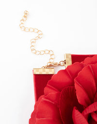 Red Flower Corsage Choker - link has visual effect only