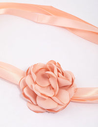 Blush Fabric Mini Ribbon Flower Choker - link has visual effect only