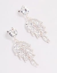 Silver Cubic Zirconia Drop Statement Earrings - link has visual effect only