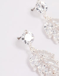 Silver Cubic Zirconia Drop Statement Earrings - link has visual effect only