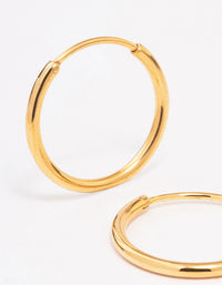 Gold Plated Surgical Steel Thin Hoop Earrings 18mm - link has visual effect only