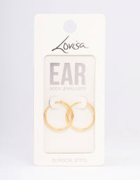 Gold Plated Surgical Steel Thin Hoop Earrings 18mm - link has visual effect only