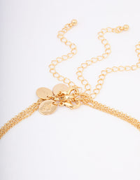 Gold Plated Trio Layered Molten Disc Necklace - link has visual effect only