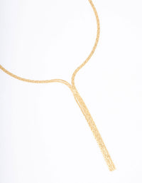 Gold Plated Double Fine Lariat Necklace - link has visual effect only