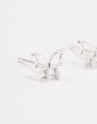 Sterling Silver Diamante Stud Earrings - link has visual effect only