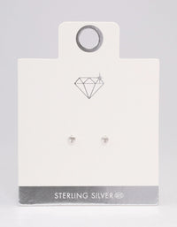 Sterling Silver Diamante Heart Stud Earrings - link has visual effect only