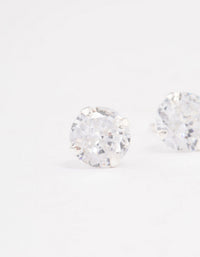 Sterling Silver Cubic Zirconia Simple Stud Earrings - link has visual effect only