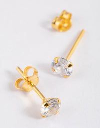 Gold Plated Sterling Silver Dainty Stud Earrings - link has visual effect only