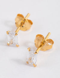 Gold Plated Sterling Silver Baguette Stud Earrings - link has visual effect only