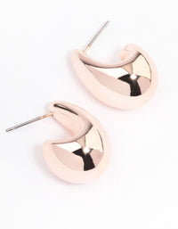 Rose Gold Chunky Teardrop Hoop Earrings - link has visual effect only