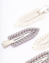 Silver Diamante Hair Clips 4-Pack - link has visual effect only