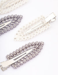 Silver Diamante Hair Clips 4-Pack - link has visual effect only