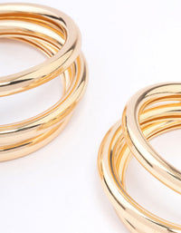 Gold Triple Row Large Hoop Earrings - link has visual effect only