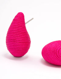 Pink Fabric Mini Teardrop Earrings - link has visual effect only