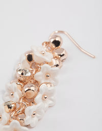 Rose Gold Multi Diamante Petal Drop Earrings - link has visual effect only