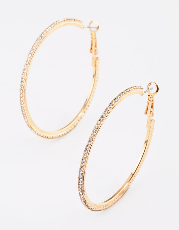 Gold Bling Hoop Earrings