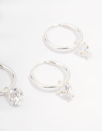 Sterling Silver Cubic Zirconia Hoop Earring Pack - link has visual effect only