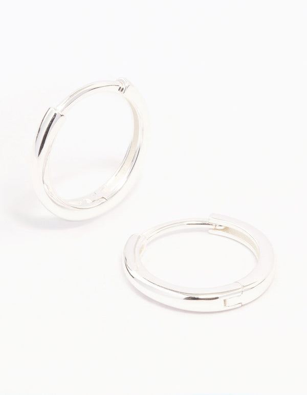 Sterling Silver Huggie Earrings 14mm