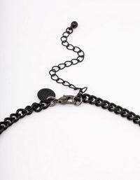 Black Paper Diamante Earrings & Necklace Jewellery Set - link has visual effect only