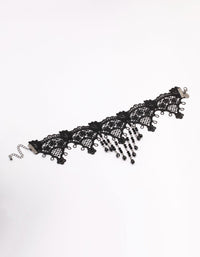 Black Crochet Lace Beaded Choker - link has visual effect only