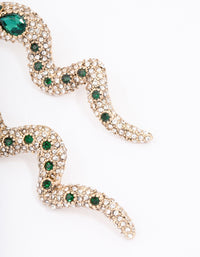 Green Multi Stone Snake Drop Earrings - link has visual effect only