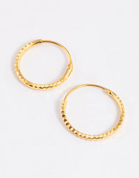 Gold Plated Sterling Silver Diagonal Hoop Earrings 12mm - link has visual effect only