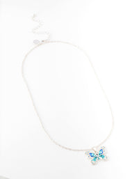 Silver Statement Diamante Butterfly Necklace - link has visual effect only