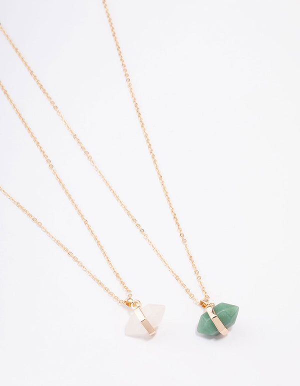 Gold Mixed Side Shard Necklace Pack