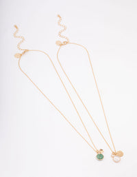 Gold Mixed Semi-Precious Jingle Necklace Pack - link has visual effect only