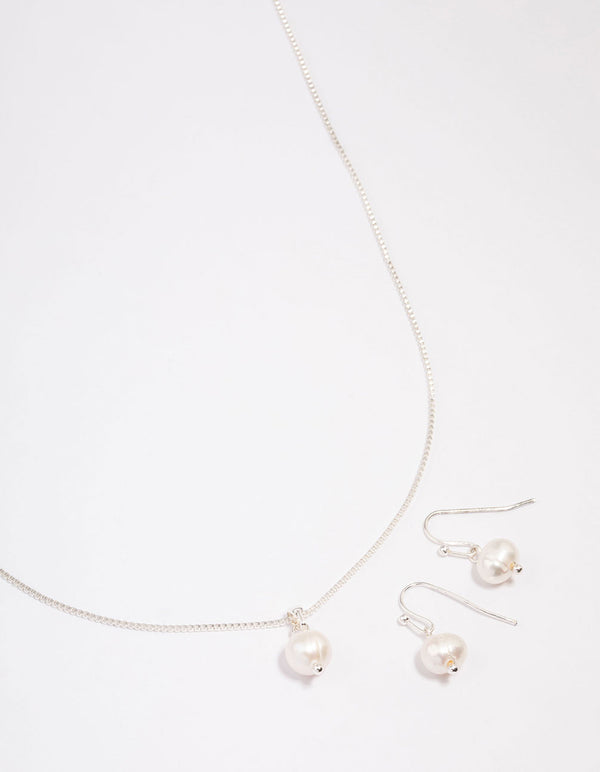 Silver Freshwater Pearl Jewellery Set