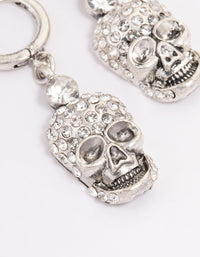 Silver  Mini Skull Drop Earrings - link has visual effect only