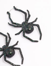 Black Spider Hoop Earrings - link has visual effect only