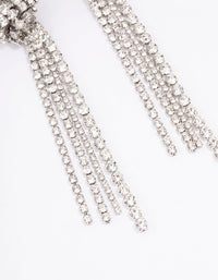 Rhodium Diamante Knotted Cupchain Drop Earrings - link has visual effect only