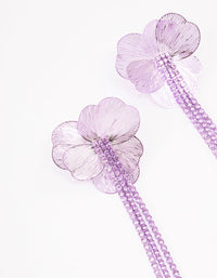 Purple Flower Cup Chain Drop Earrings - link has visual effect only