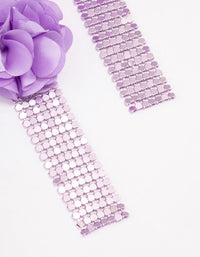 Purple Flower & Chainmail Drop Earrings - link has visual effect only