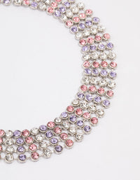 Silver Circle Diamante Layered Choker - link has visual effect only