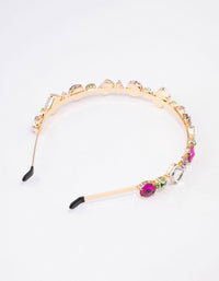 Rhodium Mixed Shape Diamante Headband - link has visual effect only