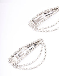 Rhodium Drape Cupchain Hair Clip Pack - link has visual effect only