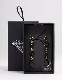 Gold Double Vine Teardrop Earrings - link has visual effect only