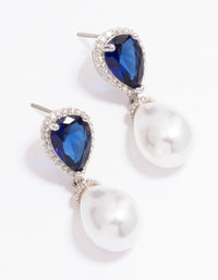 Silver & Pearl Drop Earrings - link has visual effect only