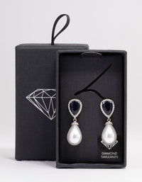 Silver & Pearl Drop Earrings - link has visual effect only